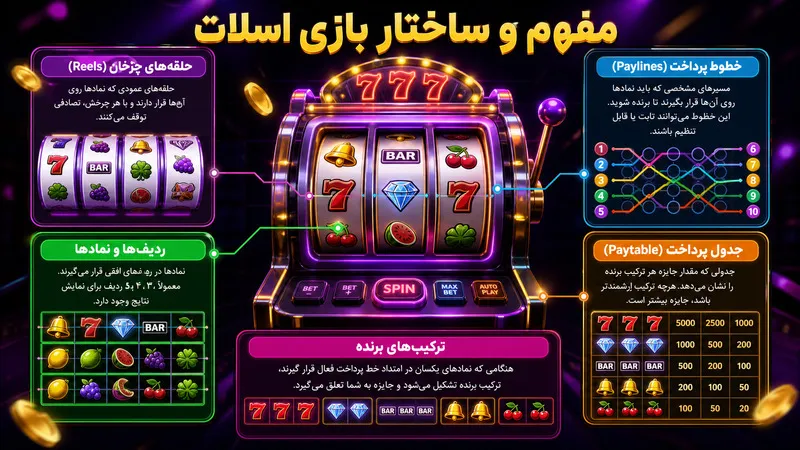 مفهوم بنیادین بازی اسلات و ساختار ظاهری آن